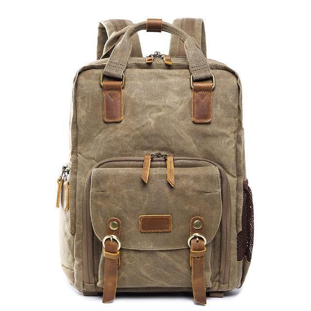 Lisslune | Waterproof Waxed Canvas Camera Backpack