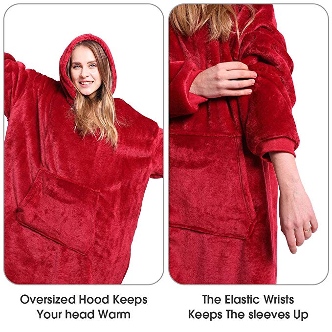 Lisslune | Therapeutic Blanket Hoodie - Red or Blue