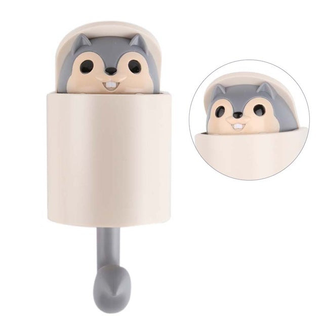 Lisslune | Cute Squirrel Wall Adhesive Hooks