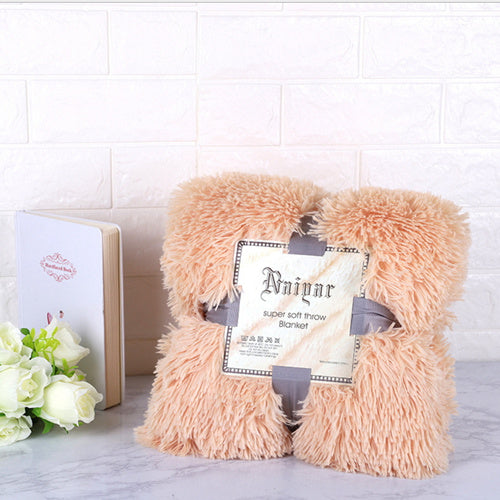 Lisslune | Therapeutic Beige Plush Velvet Fleece Throw Blanket - Cradle to King Size