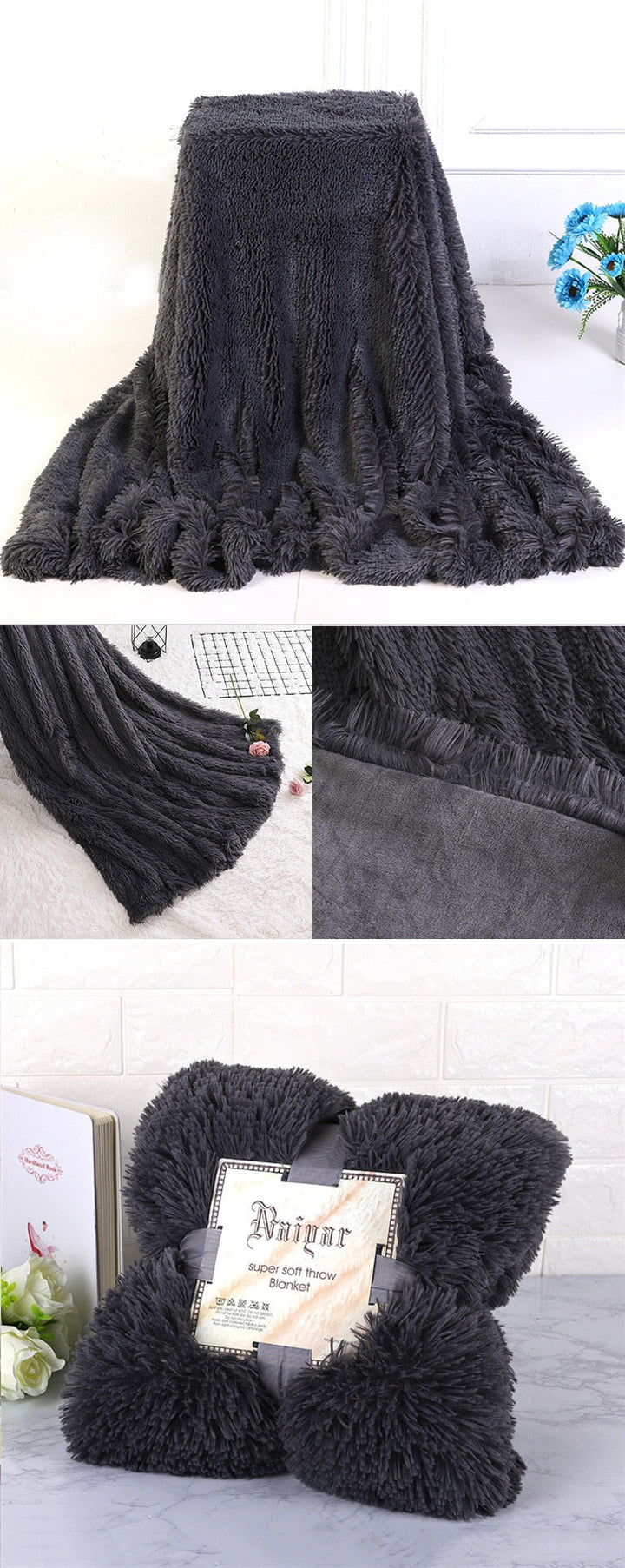 Lisslune | Therapeutic Activated Carbon Fluffy Velvet Fleece Throw Blanket - Crib to King Size