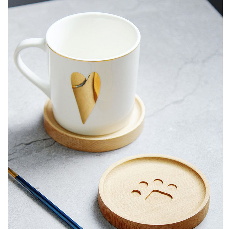 Lisslune | Cute Cat Paw Wooden Coaster