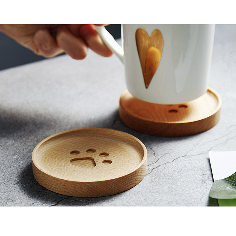 Lisslune | Cute Cat Paw Wooden Coaster