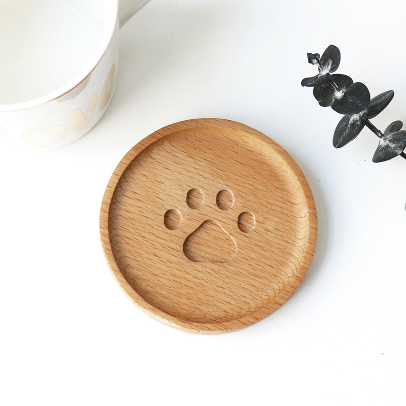 Lisslune | Cute Cat Paw Wooden Coaster