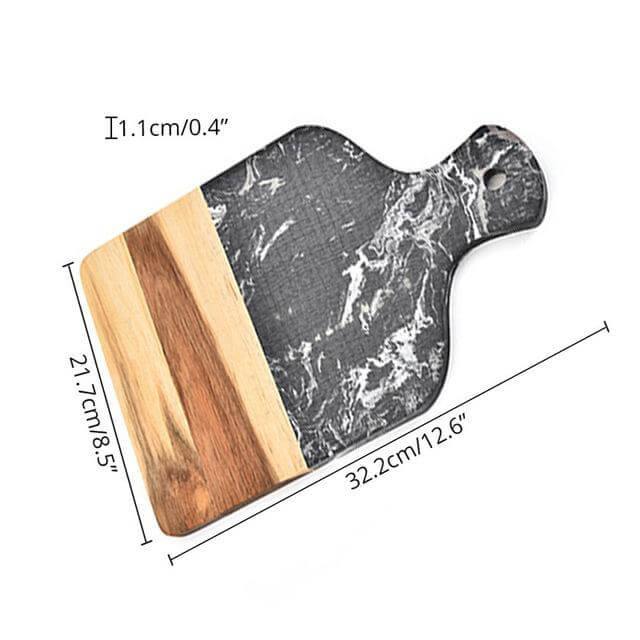 Lisslune | Marble & Acacia Wood Cutting Board