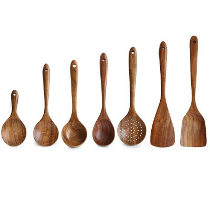 Lisslune | 7-piece teak wood cutlery set
