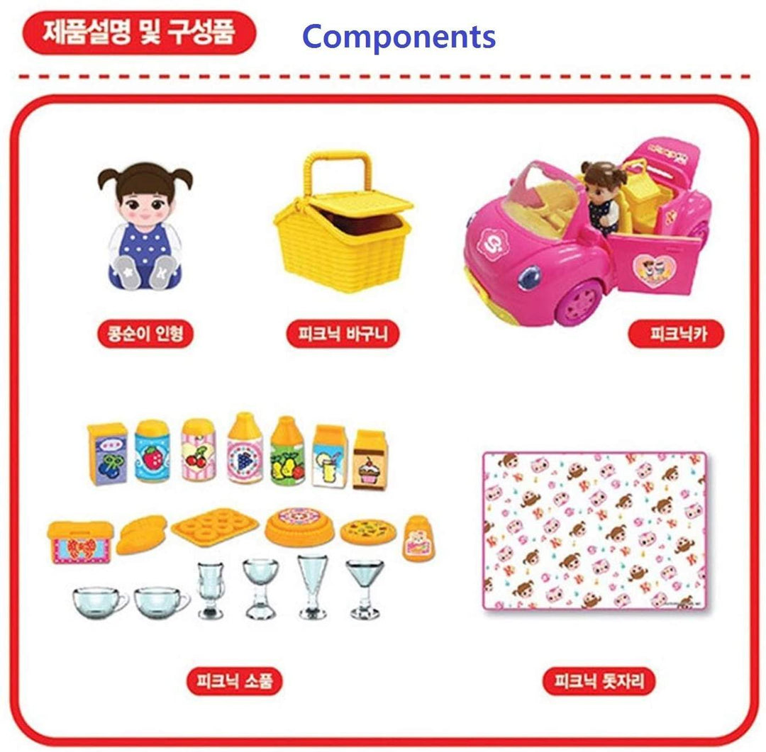 Lisslune | Kongsuni Picnic Adventure Toy Set - Korean Animated Playset for Toddlers and Young Children