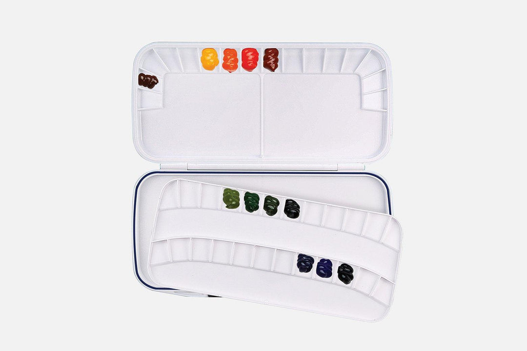 Lisslune | Teal Portable Double Deck Watercolor Palette for On-the-Go Artists