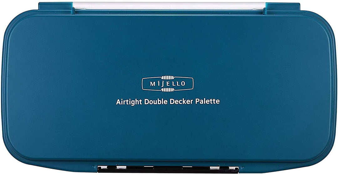 Lisslune | Teal Portable Double Deck Watercolor Palette for On-the-Go Artists