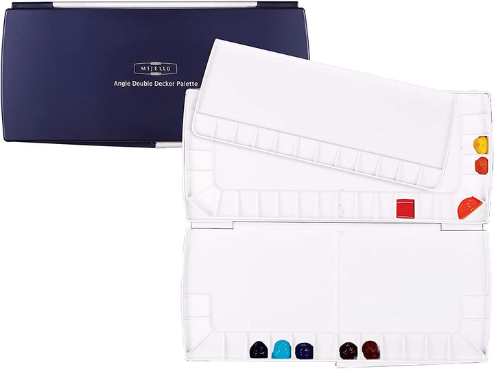 Lisslune | Portable Three-Layer Watercolor Palette in Ocean Blue - 52 Wells for Creative Artists