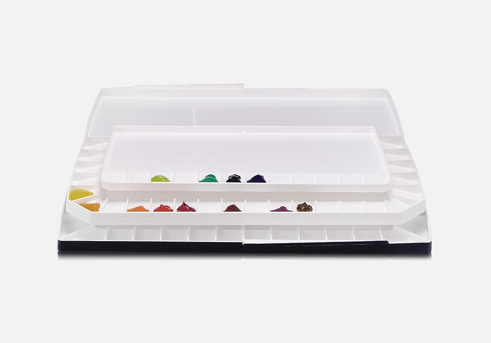 Lisslune | Portable Three-Layer Watercolor Palette in Ocean Blue - 52 Wells for Creative Artists