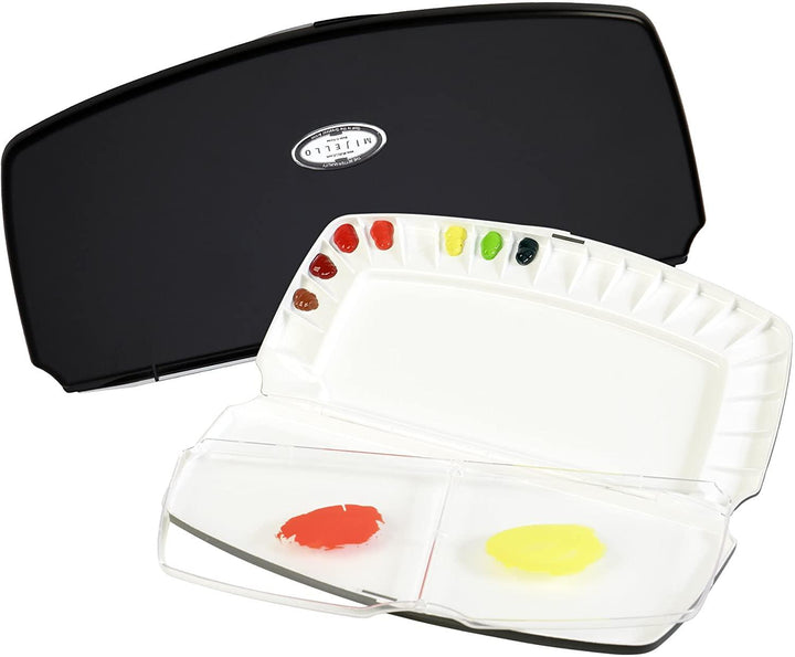 Lisslune | Compact black folding palette with 20 color wells - Ideal for artists on the go