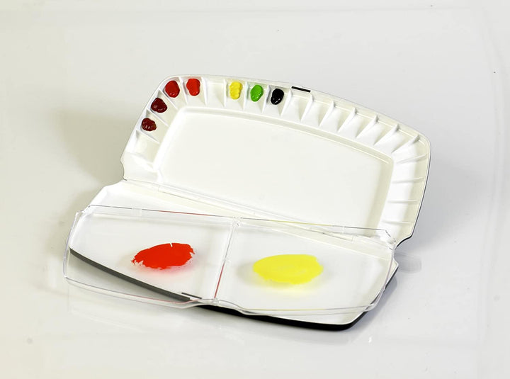 Lisslune | Compact black folding palette with 20 color wells - Ideal for artists on the go