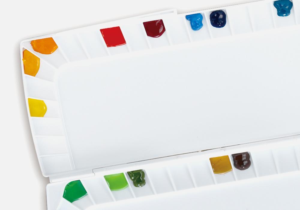 Lisslune | 40-Well Silver Watercolor Mixing Palette for effortless color mixing