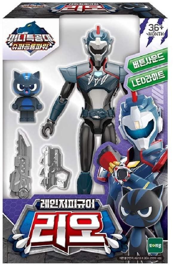 Lisslune | Leo Rio Black Ranger LED Adventure Action Figure Set - Light & Sound Combat Experience