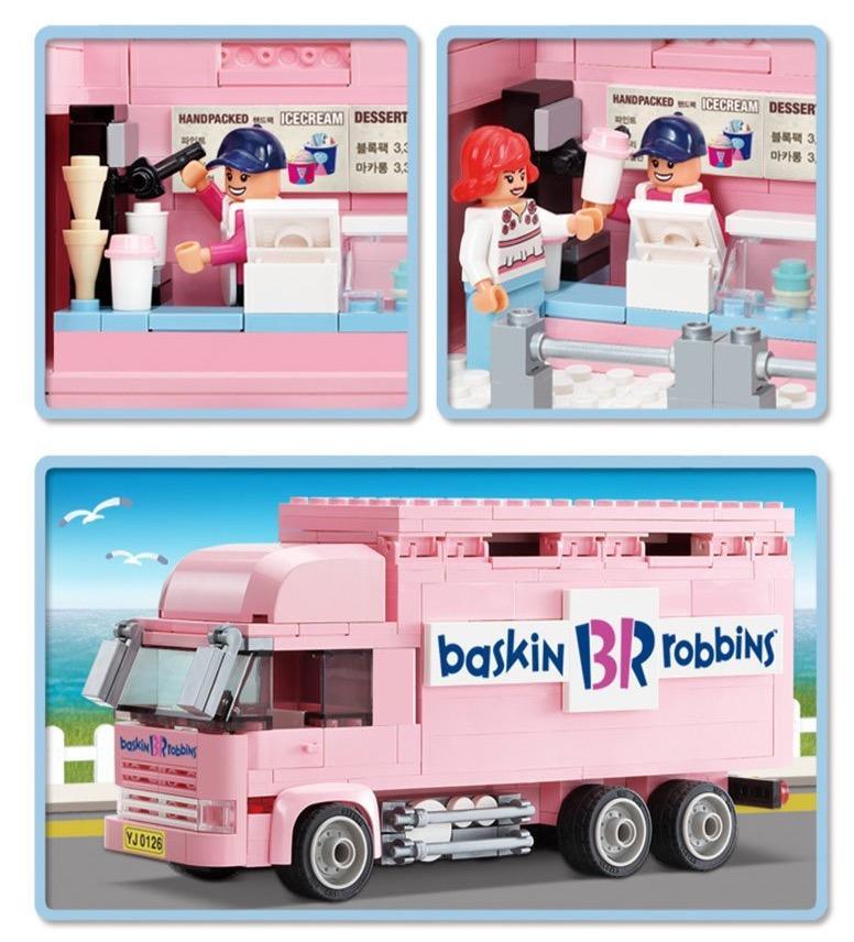 Lisslune | Deluxe 420-piece Ice Cream Truck Building Set for Young Creators aged 8 and up