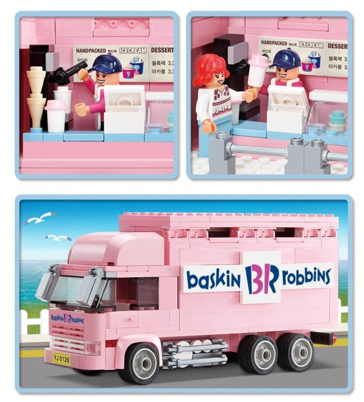Lisslune | Deluxe 420-piece Ice Cream Truck Building Set for Young Creators aged 8 and up