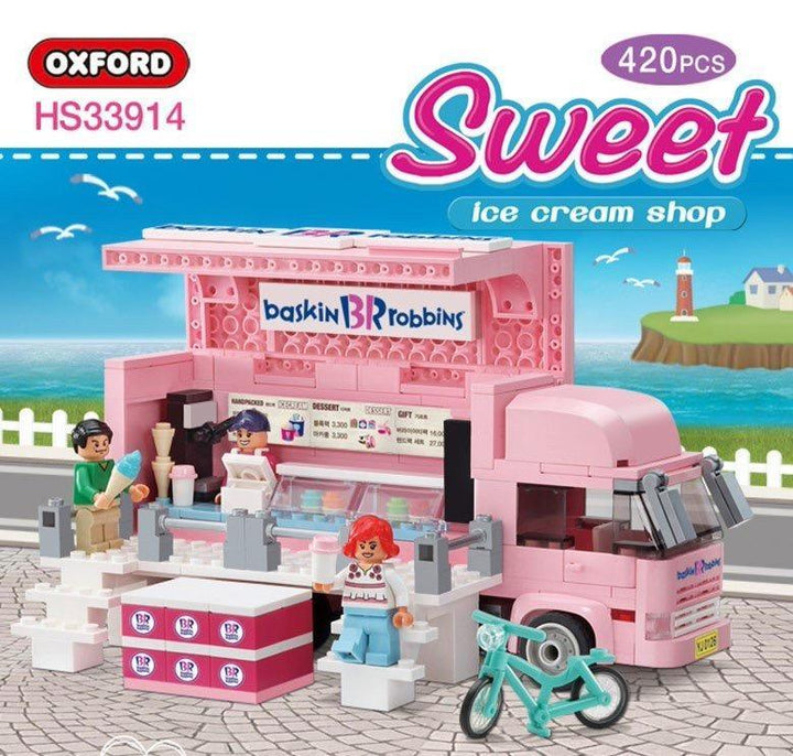 Lisslune | Deluxe 420-piece Ice Cream Truck Building Set for Young Creators aged 8 and up