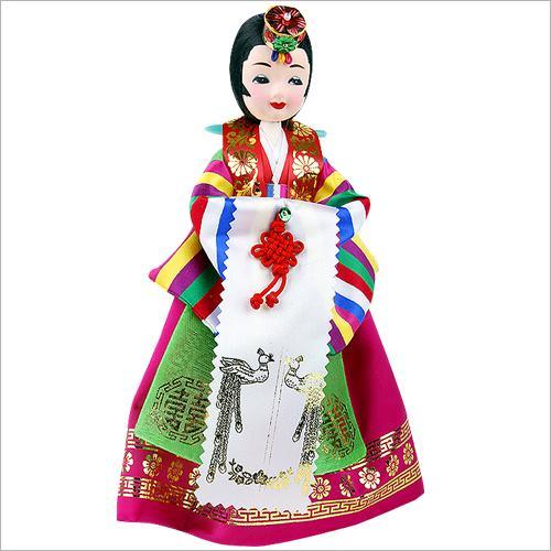 Lisslune | Korean traditional bridal doll: Exquisite Hanbok souvenir with intricate embroidery