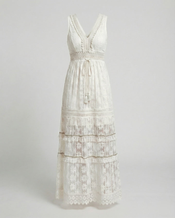 Lisslune | Graceful Boho Lace Dress for Summer