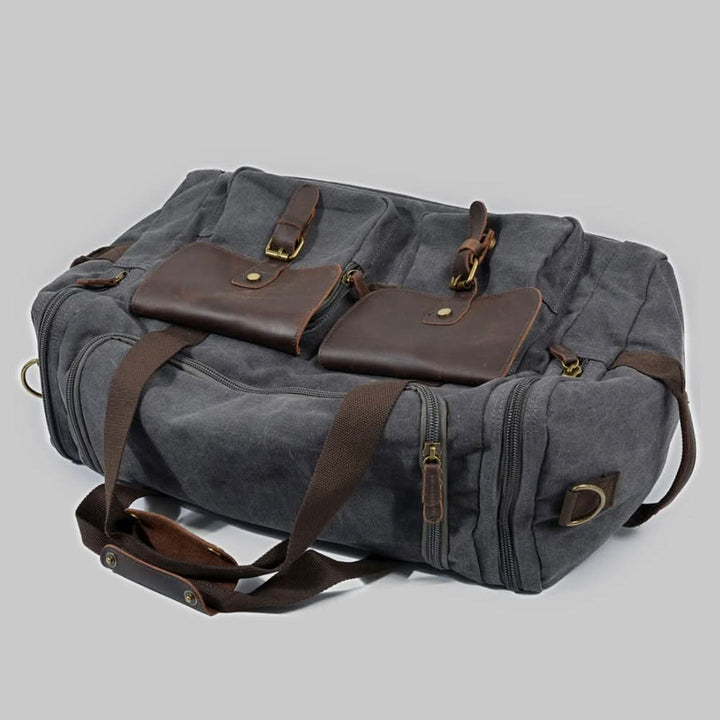 Lisslune | Vanguard Waxed Canvas & Leather Travel Duffle – 36.5L