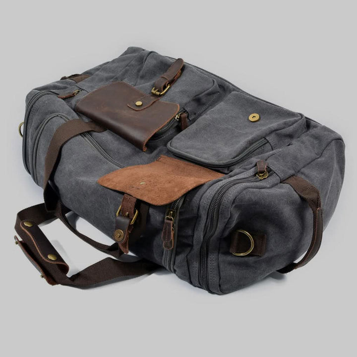 Lisslune | Vanguard Waxed Canvas & Leather Travel Duffle – 36.5L