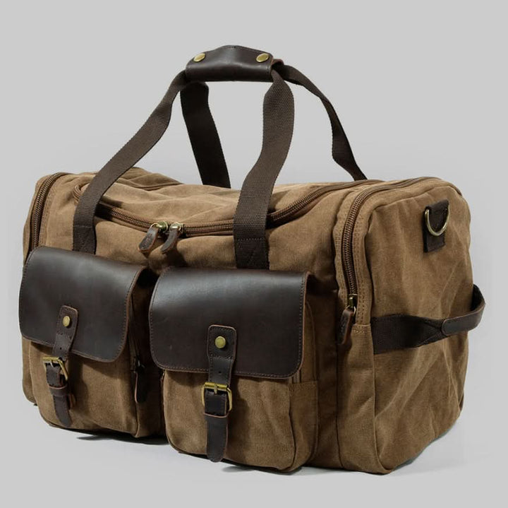 Lisslune | Vanguard Waxed Canvas & Leather Travel Duffle – 36.5L