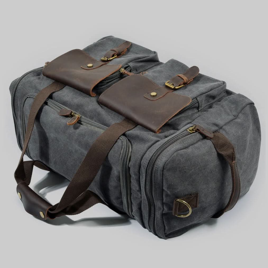 Lisslune | Vanguard Waxed Canvas & Leather Travel Duffle – 36.5L
