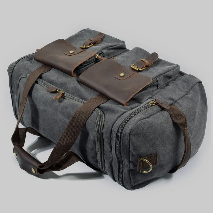 Lisslune | Vanguard Waxed Canvas & Leather Travel Duffle – 36.5L