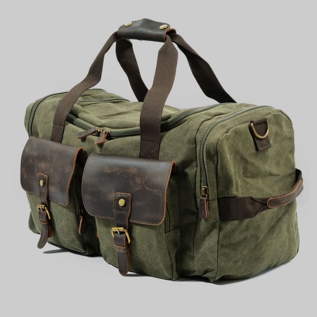 Lisslune | Vanguard Waxed Canvas & Leather Travel Duffle – 36.5L