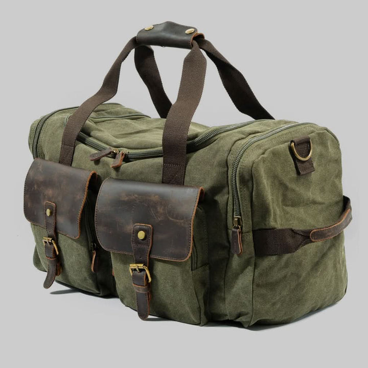 Lisslune | Vanguard Waxed Canvas & Leather Travel Duffle – 36.5L