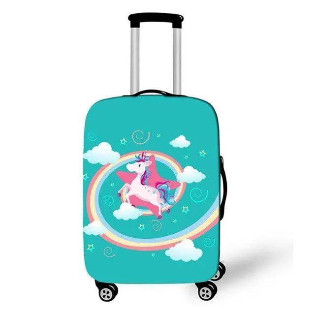 Lisslune | Enchanting Unicorn Neoprene Luggage Cover for 18-32 Inch Luggage