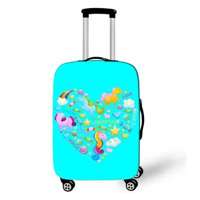Lisslune | Enchanting Unicorn Neoprene Luggage Cover for 18-32 Inch Luggage