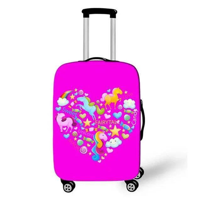 Lisslune | Enchanting Unicorn Neoprene Luggage Cover for 18-32 Inch Luggage