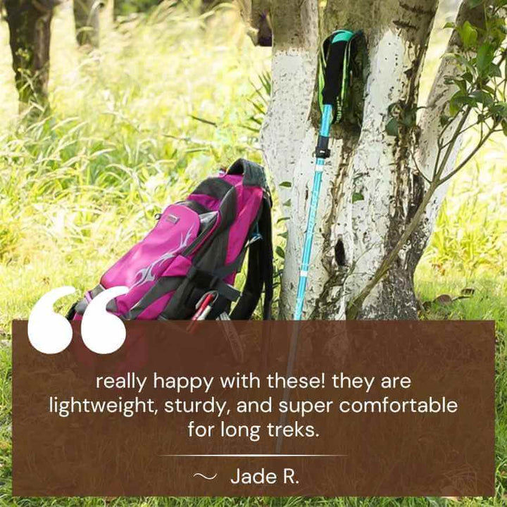 Lisslune | Ergonomic Trekking Poles | Ultra-Light, Adjustable & Anti-Slip Grips for Hiking, Trekking & Backpacking Adventures