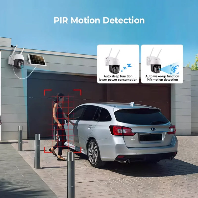 Lisslune | 2K Solar-Powered WIFI PTZ Camera with Auto-Tracking & Night Vision