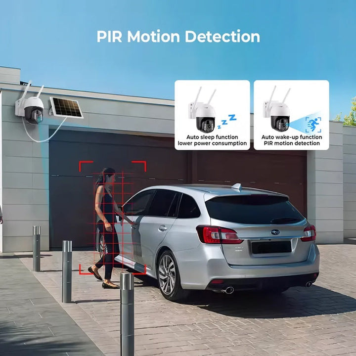 Lisslune | 2K Solar-Powered WIFI PTZ Camera with Auto-Tracking & Night Vision