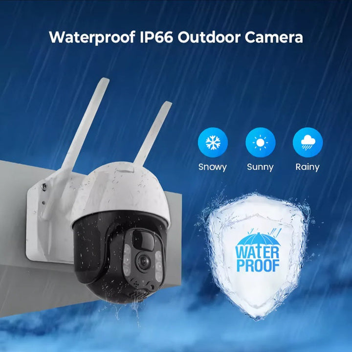 Lisslune | 2K Solar-Powered WIFI PTZ Camera with Auto-Tracking & Night Vision