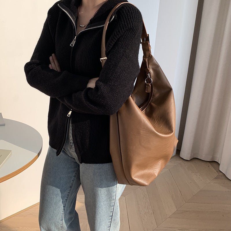 Lisslune | PUFFYPOUCH – Soft PU Leather Dumpling Tote for a Playful, Chic Look