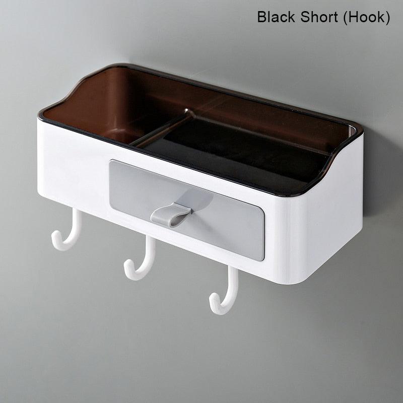 Lisslune | Chic Versatile Bathroom Storage Caddy with Towel Holder - Durable Plastic - Available in Two Sizes