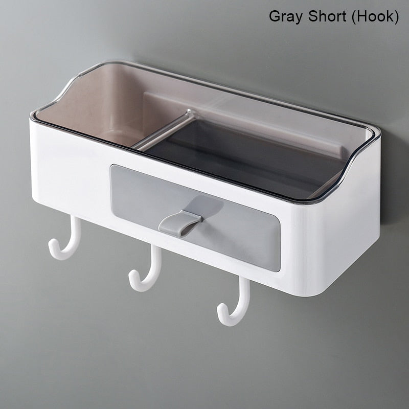 Lisslune | Chic Versatile Bathroom Storage Caddy with Towel Holder - Durable Plastic - Available in Two Sizes