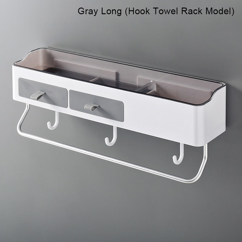 Lisslune | Chic Versatile Bathroom Storage Caddy with Towel Holder - Durable Plastic - Available in Two Sizes