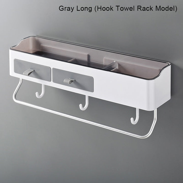Lisslune | Chic Versatile Bathroom Storage Caddy with Towel Holder - Durable Plastic - Available in Two Sizes
