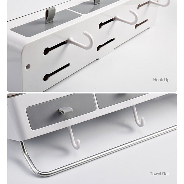 Lisslune | Chic Versatile Bathroom Storage Caddy with Towel Holder - Durable Plastic - Available in Two Sizes