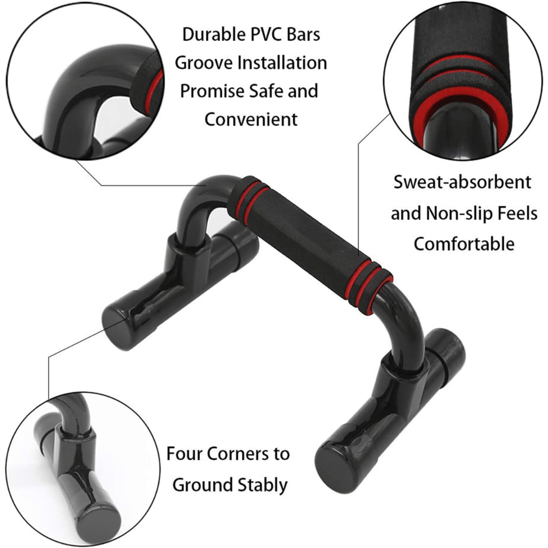 Lisslune | Pushmaster Ergonomic Push-Up Bars – Wrist-Friendly, Non-Slip Pushup Handles for Deeper Workouts – Portable & Durable for Home or Gym Training