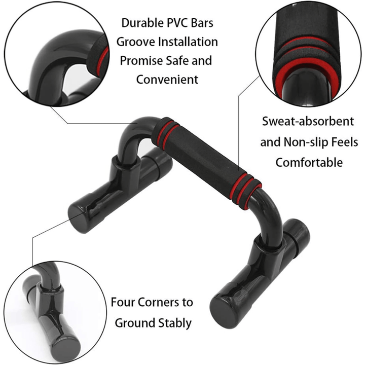 Lisslune | Pushmaster Ergonomic Push-Up Bars – Wrist-Friendly, Non-Slip Pushup Handles for Deeper Workouts – Portable & Durable for Home or Gym Training