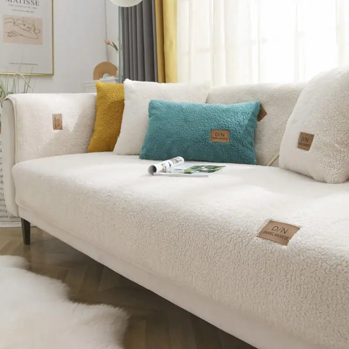 Lisslune | Waterproof Thick Fuzzy Sherpa Fleece Non-slip Sofa Cover