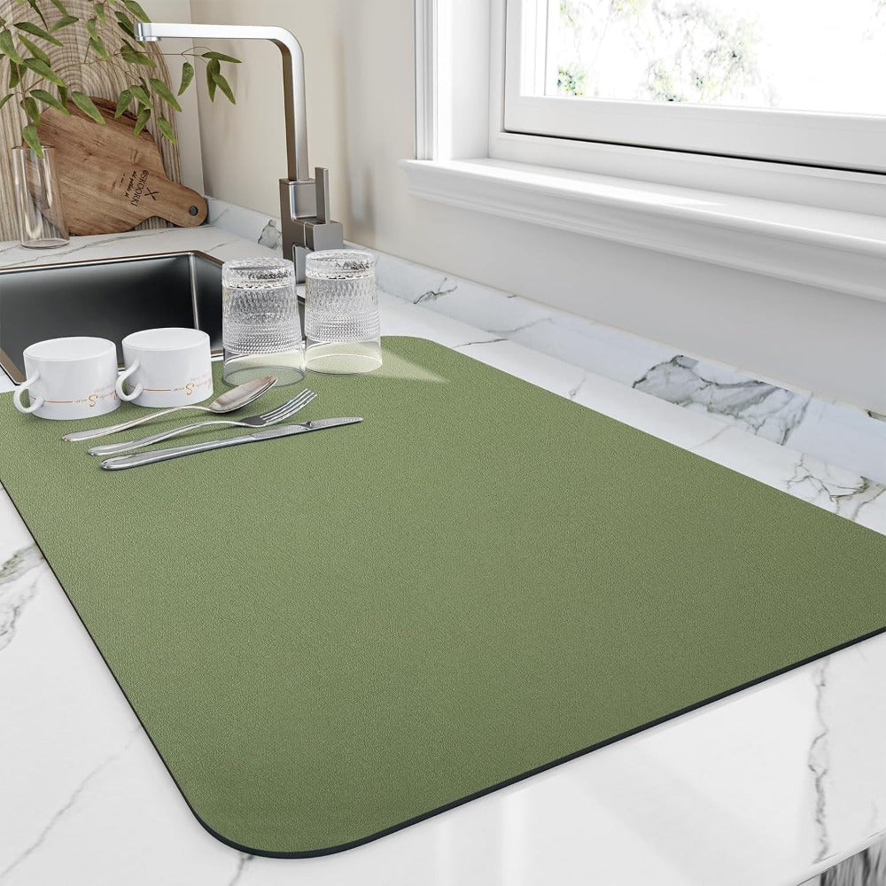 Lisslune | Quick-Dry Dish Mat – Super Absorbent Diatomite for Fast Drying in 10 Minutes