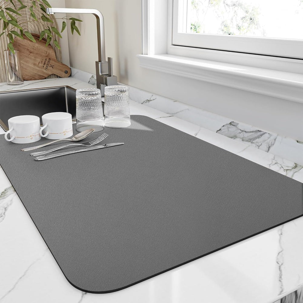 Lisslune | Quick-Dry Dish Mat – Super Absorbent Diatomite for Fast Drying in 10 Minutes