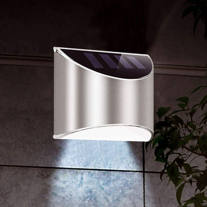 Lisslune | Stainless Steel Solar LED Outdoor Wall Light – Weatherproof Automatic Garden Lighting